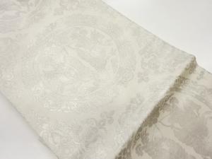 連珠狩猟文に華文・花葉模様織出し名古屋帯